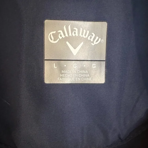 NWT Callaway Golf quilted men’s jacket for lightweight warmth; full-zip jacket
